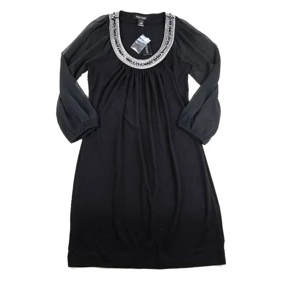 White House Black Market Jewel Neck Chemise Dress - Picture 1 of 12